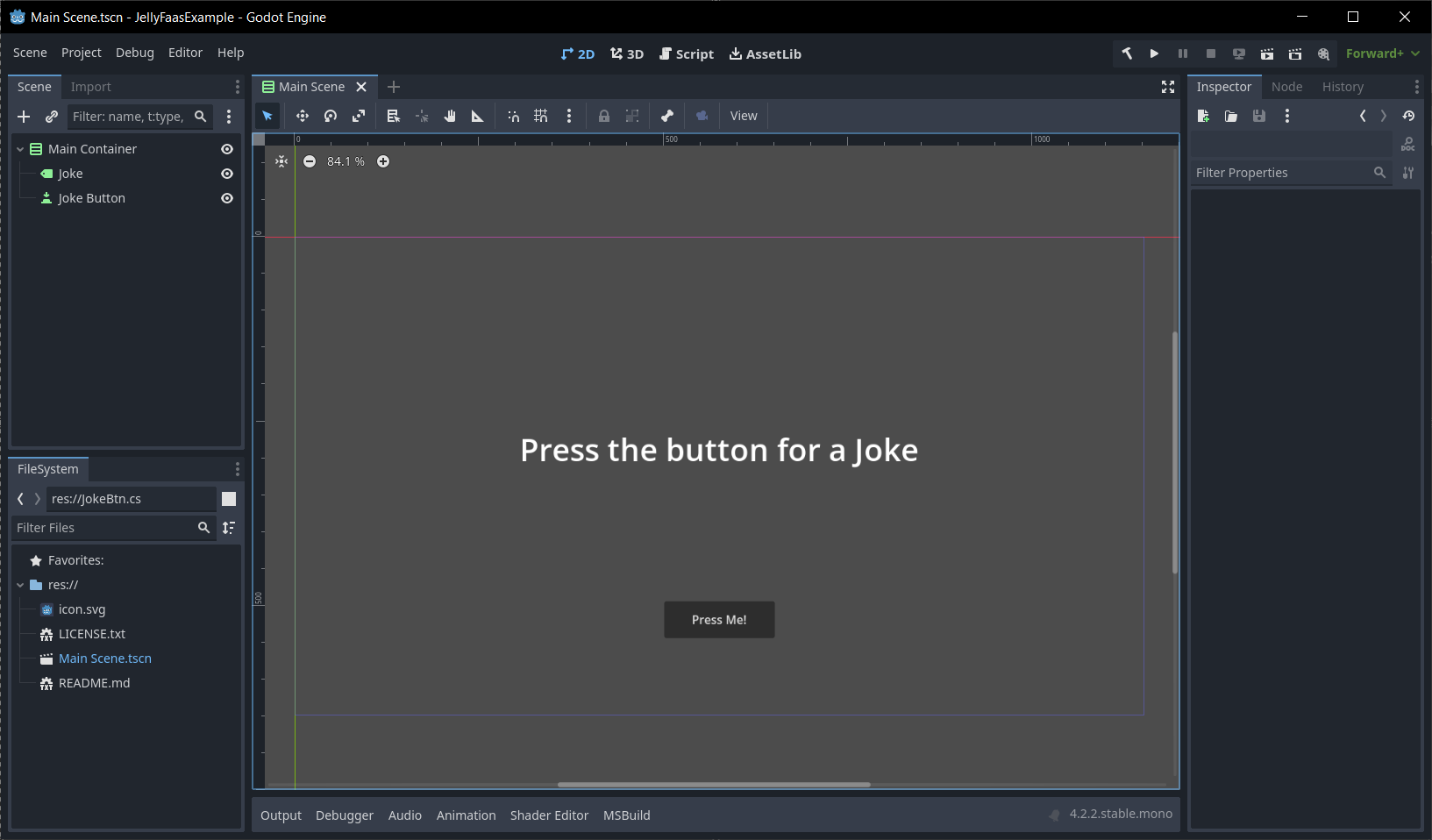 The project as shown in the editor