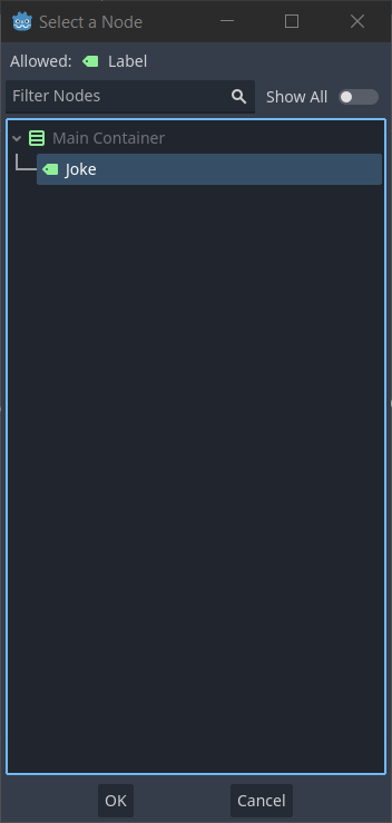 The application before pressing the button