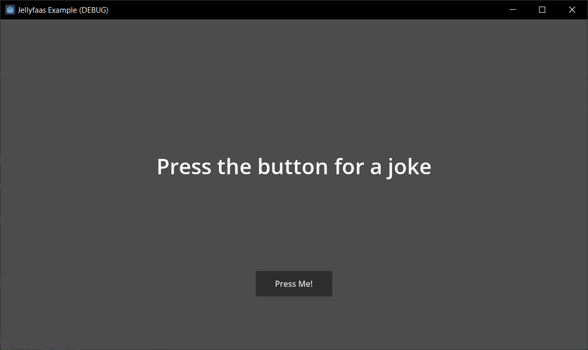 The application before pressing the button